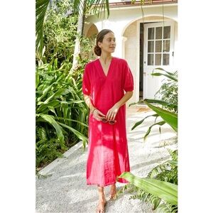 Lake Cotton Caftan Midi Dress Heatwave